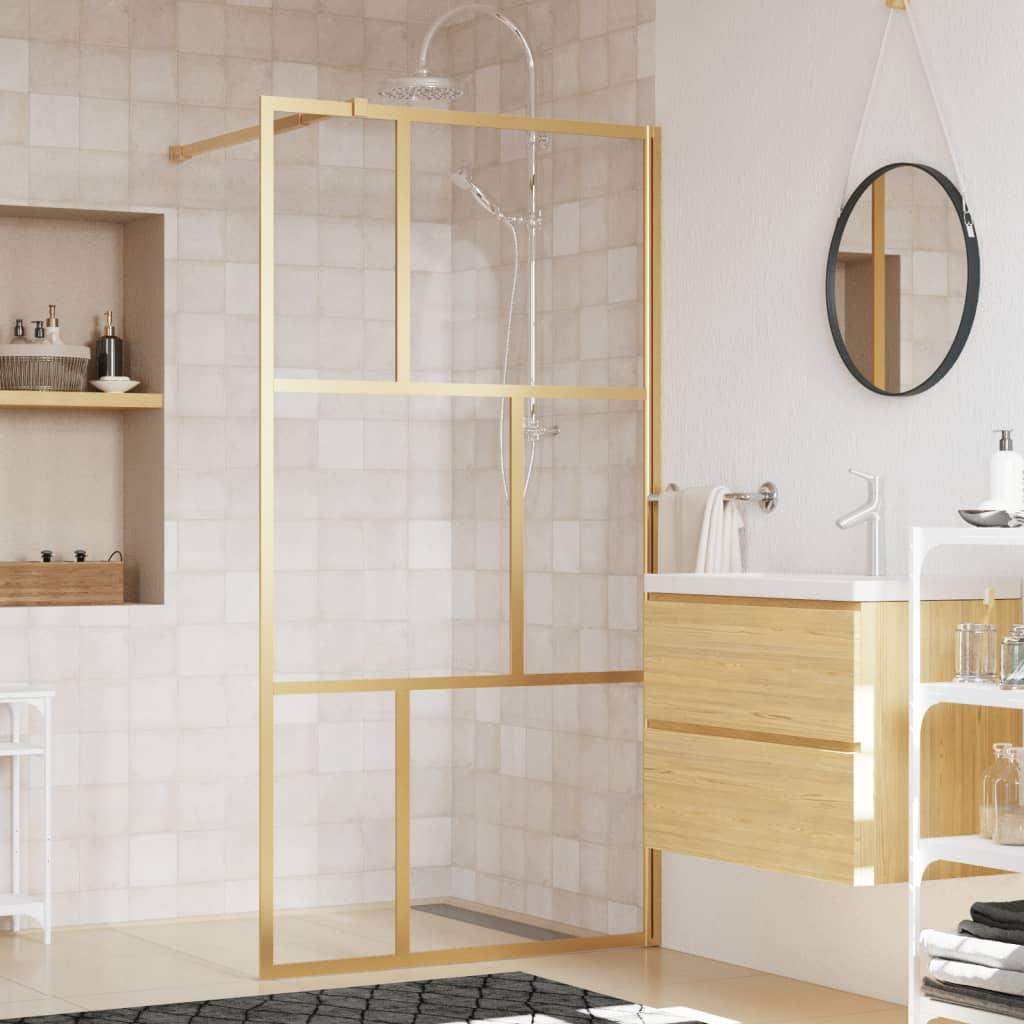 Brusevæg 100x195 cm klart sikkerhedsglas guldfarvet