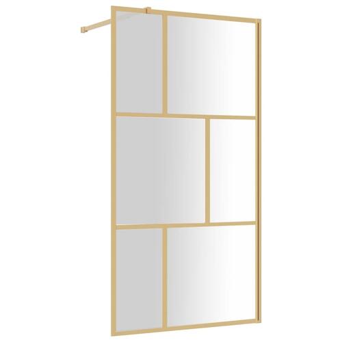 Brusevæg 100x195 cm klart sikkerhedsglas guldfarvet