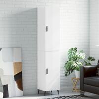 Skab 34,5x34x180 cm konstrueret træ hvid højglans