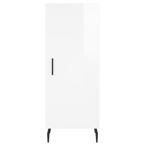 Skab 34,5x34x180 cm konstrueret træ hvid højglans