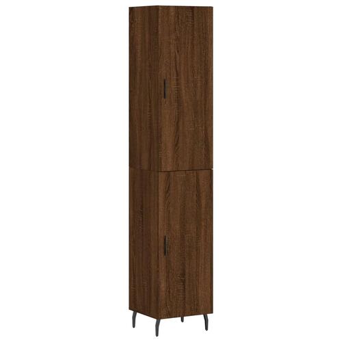 Skab 34,5x34x180 cm konstrueret træ brun egetræsfarve