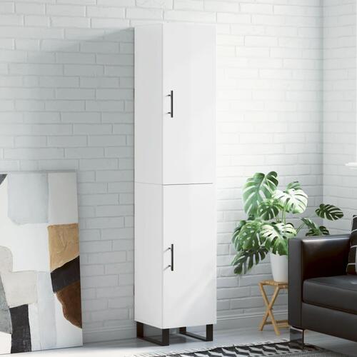 Skab 34,5x34x180 cm konstrueret træ hvid højglans