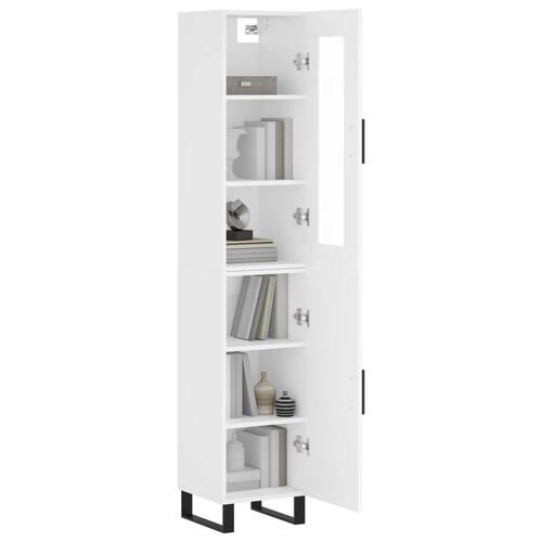 Skab 34,5x34x180 cm konstrueret træ hvid