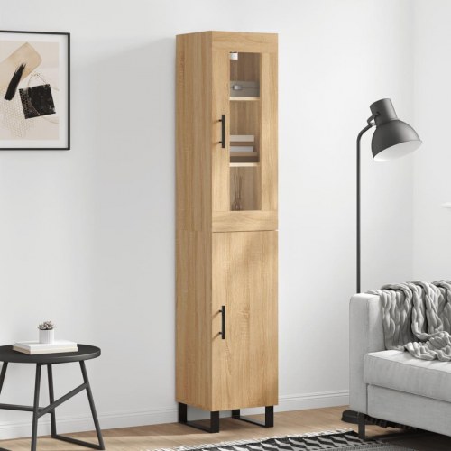 Skab 34,5x34x180 cm konstrueret træ sonoma-eg