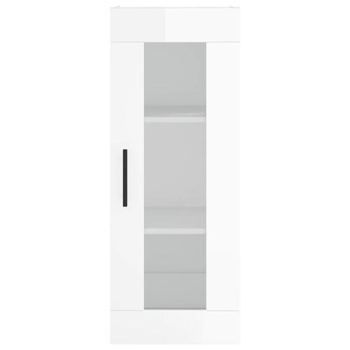 Skab 34,5x34x180 cm konstrueret træ hvid højglans