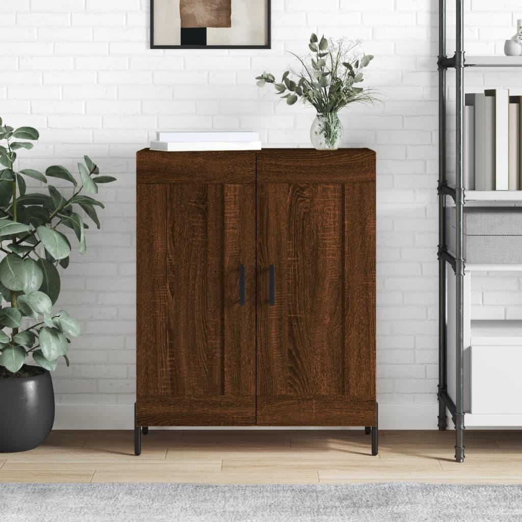 Skænk 69,5x34x90 cm konstrueret træ brun egetræsfarve