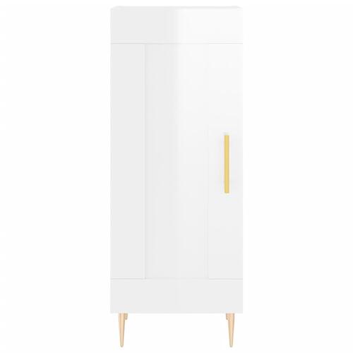 Skab 34,5x34x180 cm konstrueret træ hvid højglans