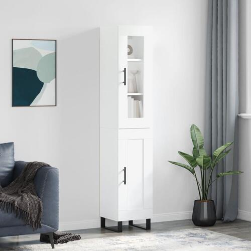 Skab 34,5x34x180 cm konstrueret træ hvid