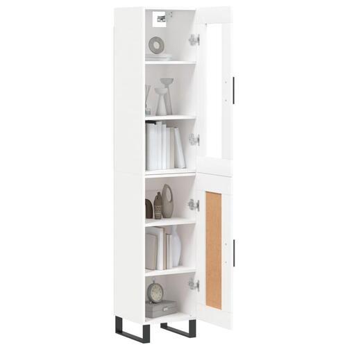 Skab 34,5x34x180 cm konstrueret træ hvid