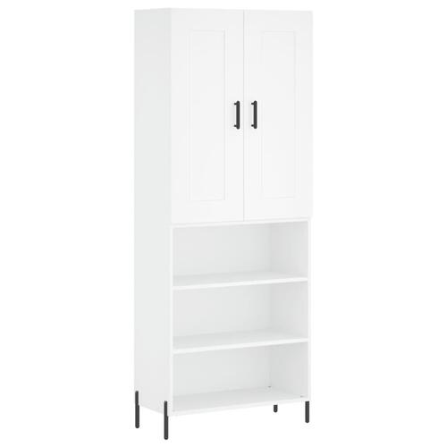 Højskab 69,5x34x180 cm konstrueret træ hvid