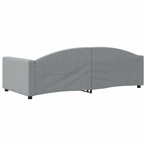 Daybed 90x200 cm i stof - lysegrå sovesofa med ryglæn