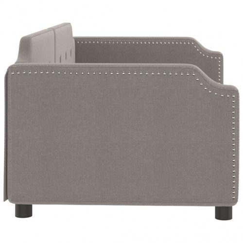 Daybed 80x200 cm i stof - gråbrun sovesofa med lameller
