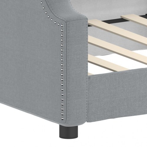 Daybed 90 x 200 cm i stof - lysegrå sovesofa til gæsteværelse og stue