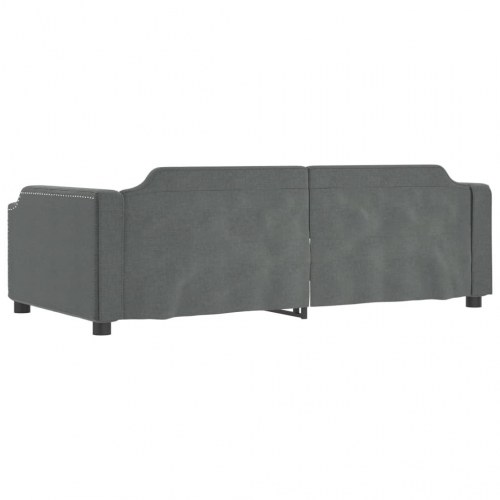 Daybed 90x200 cm i stof - mørkegrå sengeramme med ryglæn og armlæn