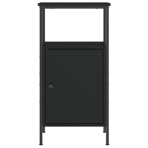 Sengeborde 2 stk. 41x31x80 cm konstrueret træ sort