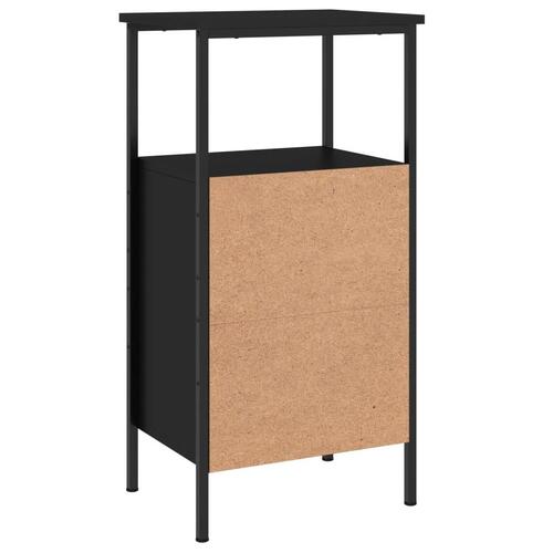 Sengeborde 2 stk. 41x31x80 cm konstrueret træ sort