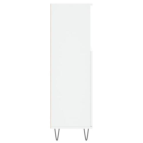 Badeværelsesskab 30x30x100 cm konstrueret træ hvid
