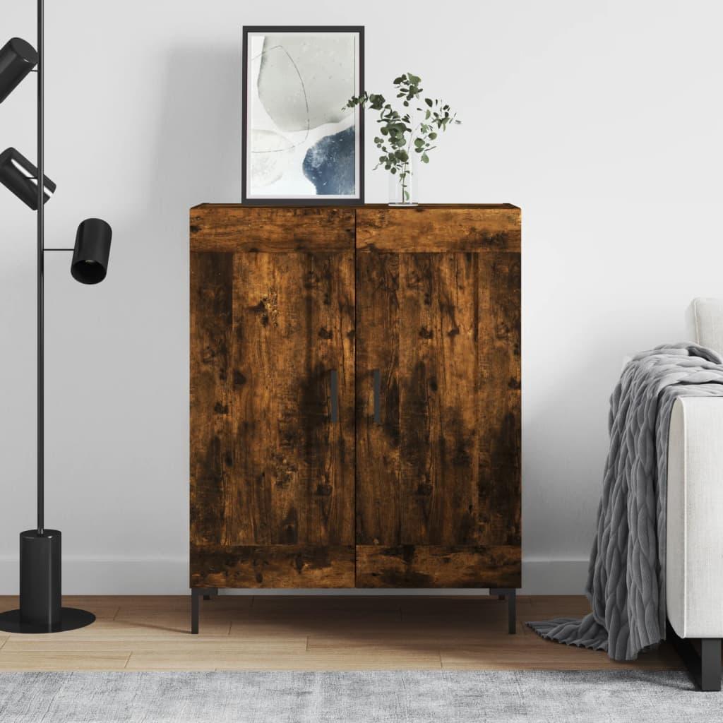 Skænk 69,5x34x90 cm konstrueret træ røget egetræsfarve billede