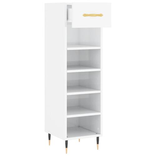 Skoreol 30x35x105 cm konstrueret træ hvid højglans