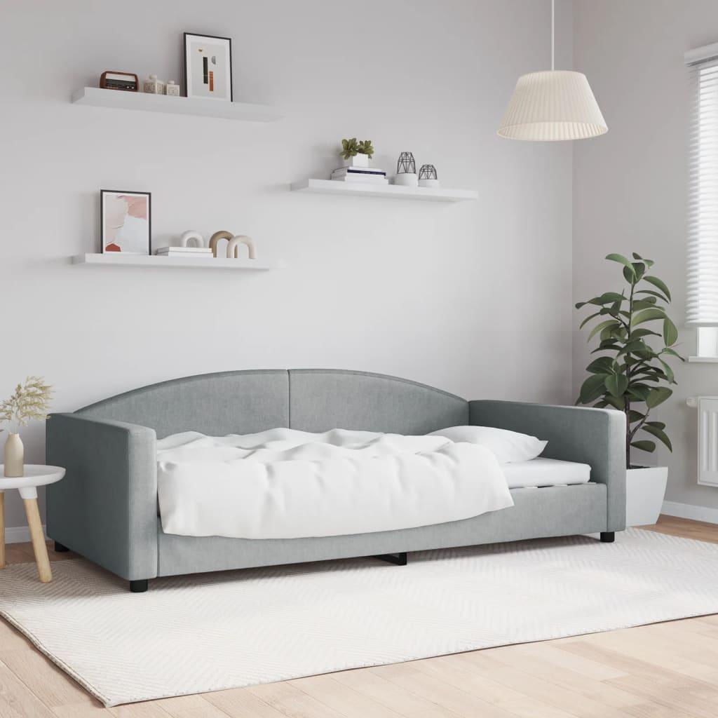daybed 100x200 cm stof lysegrå