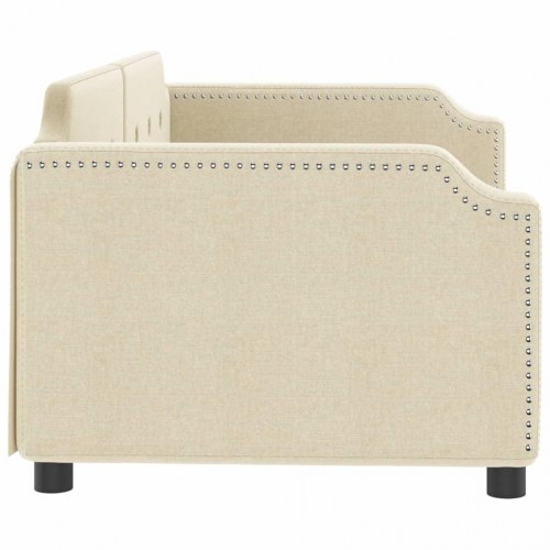 Daybed 100 x 200 cm i stof - cremefarvet sovesofa