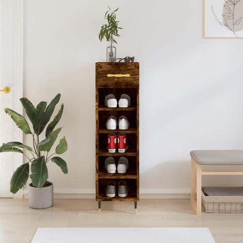 Skoreol 30x35x105 cm konstrueret træ røget egetræsfarve