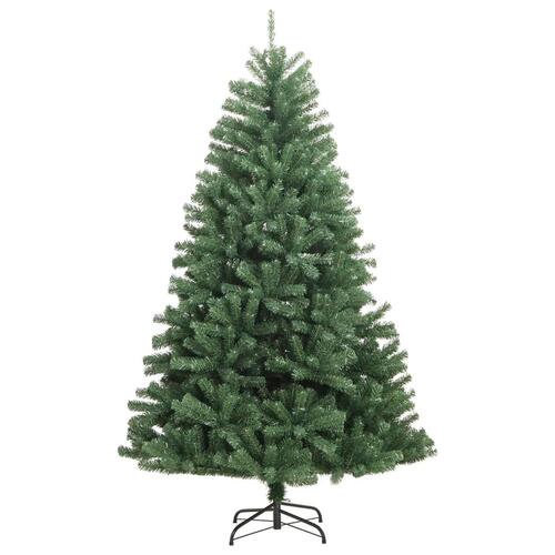 Kunstigt juletræ med juletræsfod 150 cm hængslet grøn