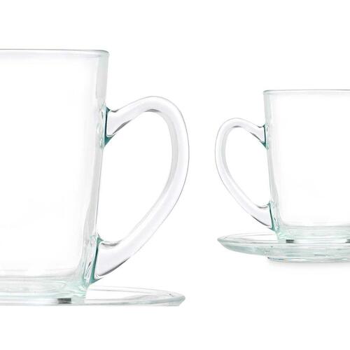 Kop og tallerken Gennemsigtig Glas 200 ml (6 enheder)