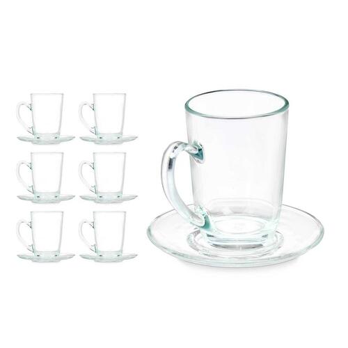 Kop og tallerken Gennemsigtig Glas 200 ml (6 enheder)