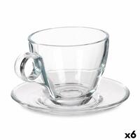 Kop og tallerken Gennemsigtig Glas 170 ml (6 enheder)