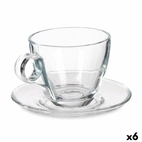 Kop og tallerken Gennemsigtig Glas 170 ml (6 enheder)