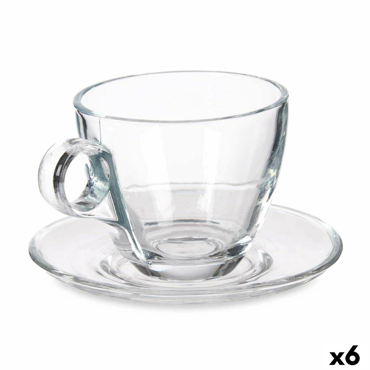 Kop og tallerken Gennemsigtig Glas 170 ml (6 enheder)