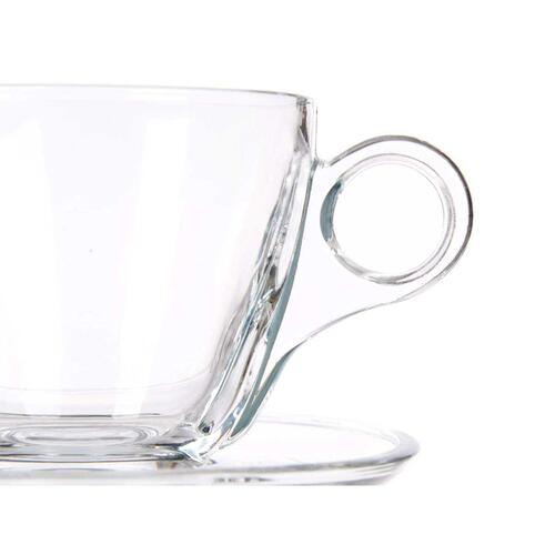 Kop og tallerken Gennemsigtig Glas 170 ml (6 enheder)