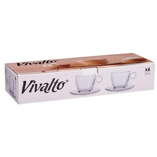 Kop og tallerken Gennemsigtig Glas 170 ml (6 enheder)