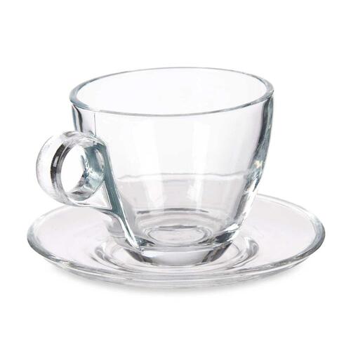 Kop og tallerken Gennemsigtig Glas 170 ml (6 enheder)