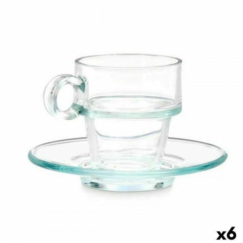 Vivalto kop og underkop i glas, gennemsigtig - 90 ml (6 stk.)
