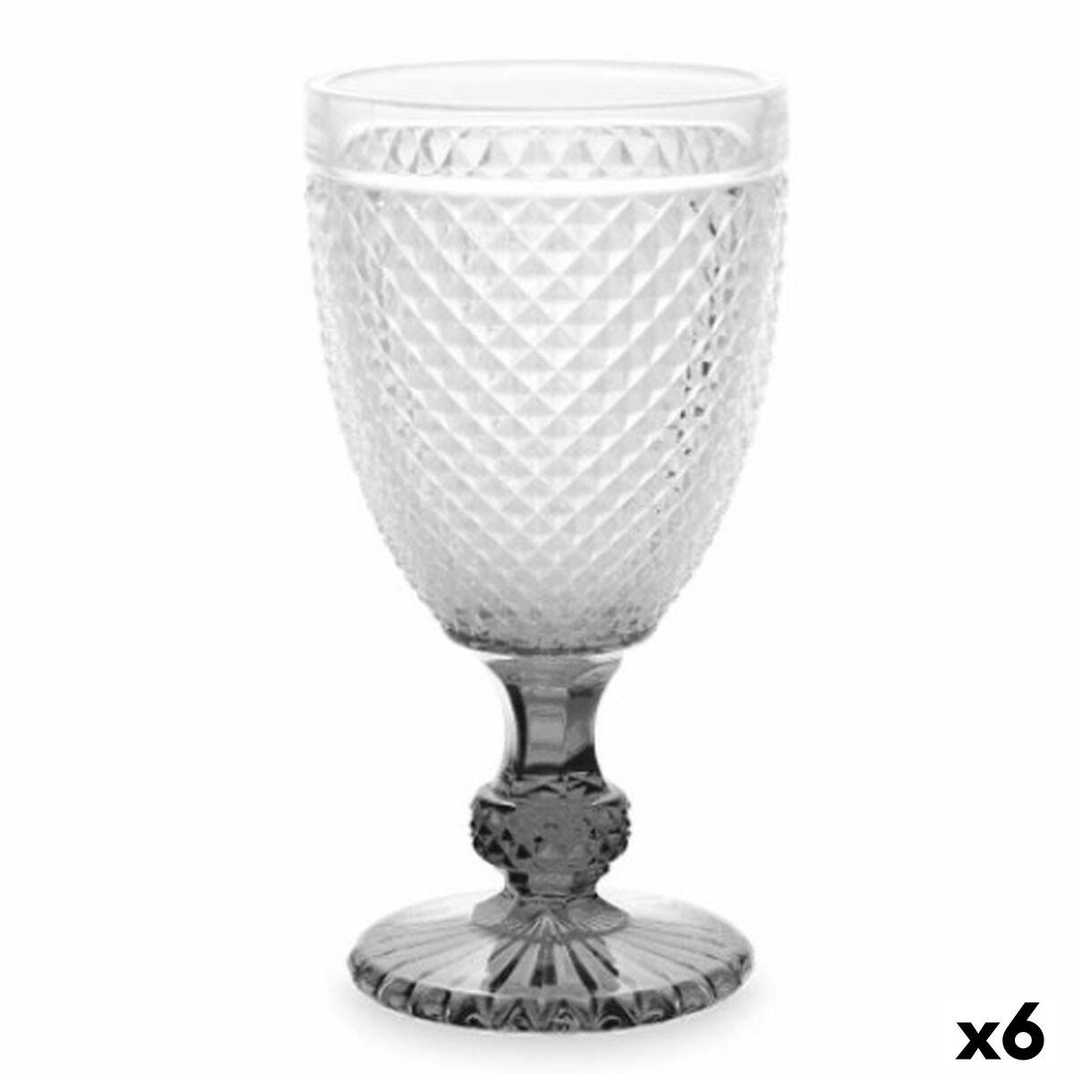 Vinglas Vivalto - gennemsigtig/antracit, diamant, 256 ml (6 stk.)