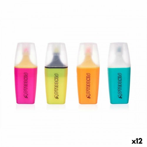 Markeringstuscher 495 - fluorescerende, gul/grøn/orange/pink, 12 pak