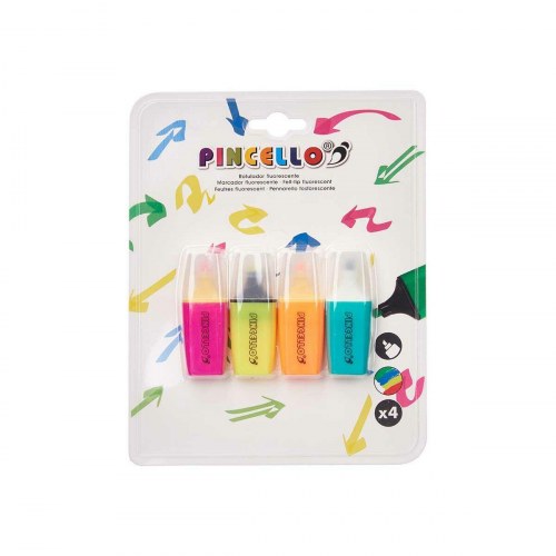 Markeringstuscher 495 - fluorescerende, gul/grøn/orange/pink, 12 pak