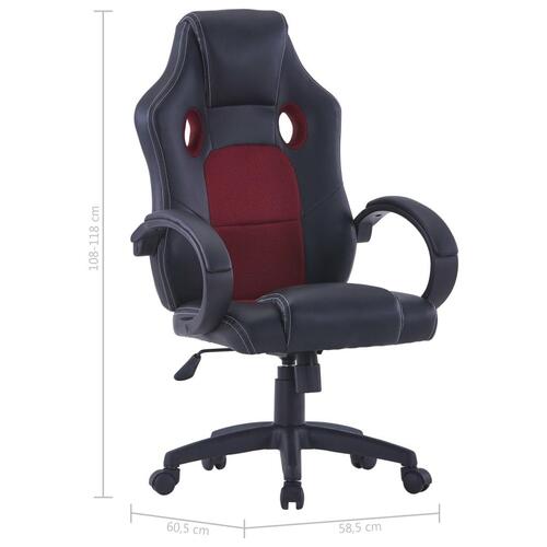 Gamingstol kunstlæder vinrød