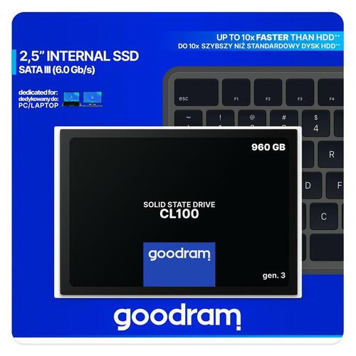 Harddisk GoodRam CL100 G3 SSD 460 MB/s-540 MB/s 960 GB SSD