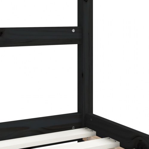 Sengeramme til juniorseng 90x190 cm - massivt fyrretræ, sort