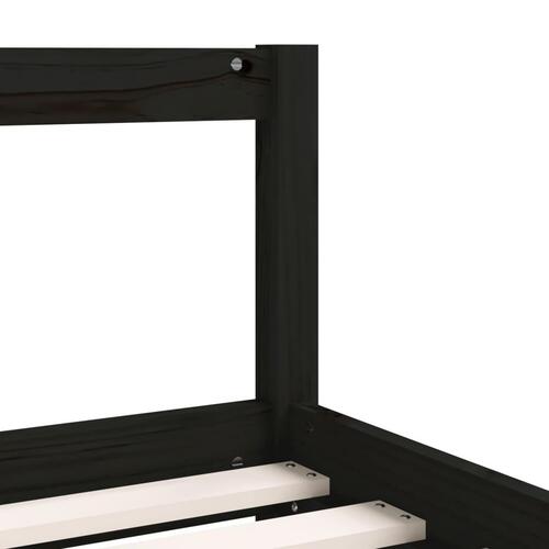 Sengeramme til juniorseng m. skuffer 80x200 cm massivt fyr sort