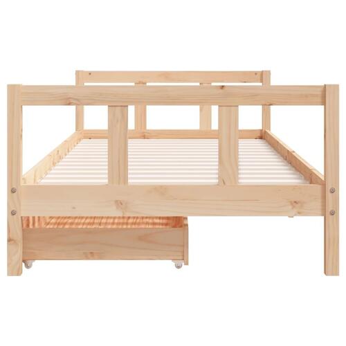 Sengeramme til juniorseng m. skuffer 90x200 cm massivt fyr