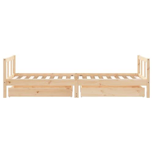 Sengeramme til juniorseng m. skuffer 90x200 cm massivt fyr