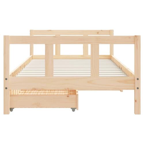 Sengeramme til juniorseng m. skuffer 90x190 cm massivt fyr