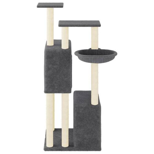 Kradsetræ med sisalstolper 122 cm mørkegrå