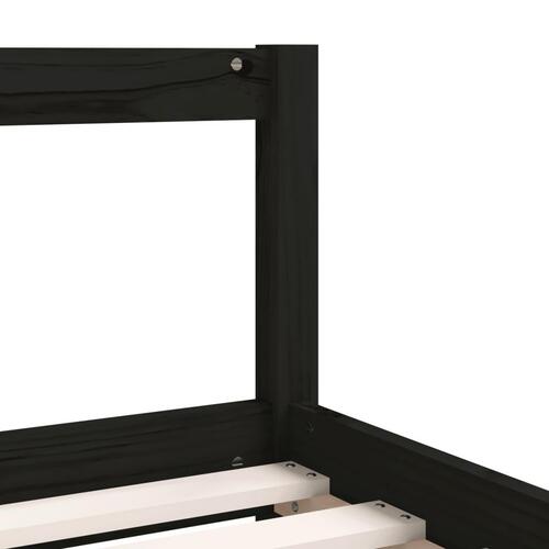 Sengeramme til juniorseng m. skuffer 90x190 cm massivt fyr sort