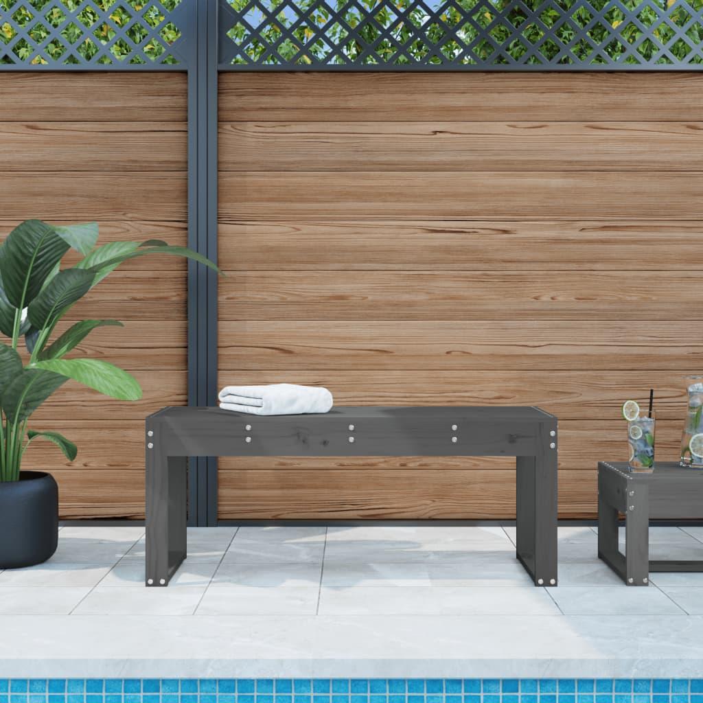 Havebænk 110x38x45 cm massivt fyrretræ grå