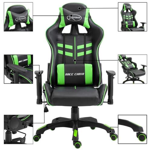Gamingstol kunstlæder grøn
